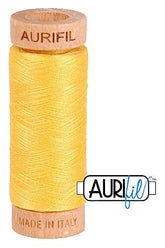 Aurifil Mako 80wt Cotton 274 m 300 yd. spool - 1135 Pale Yellow